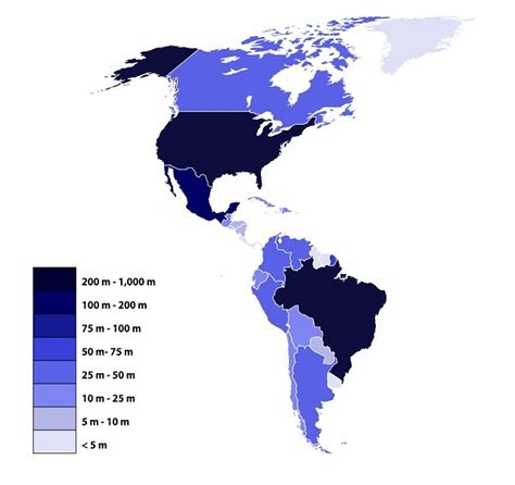 Países de América por población (2023) — Saber es práctico