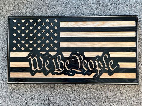 We the People Flag, Wooden American Flag, Carved American Flag ...