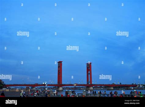 Ampera bridge over Musi river, Palembang, Indonesia Stock Photo - Alamy