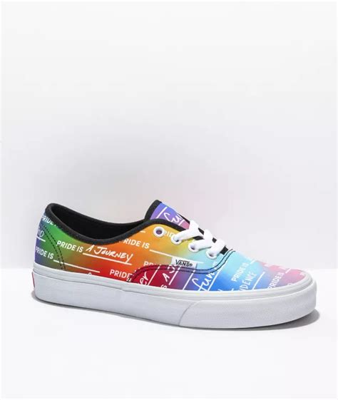 Vans Authentic Pride Rainbow & White Skate Shoes