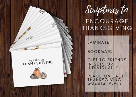 15 Thanksgiving Bible Verses Printable Notecards Scripture Memorization ...