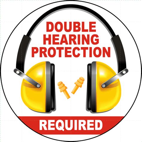 Double Hearing Protection Required Floor Sign - Get 10% Off Now