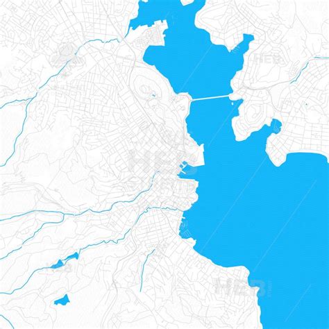 Hobart, Australia PDF vector map with water in focus - HEBSTREITS ...