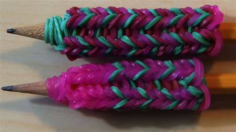 RAINBOW LOOM *REMOVABLE* PENCIL GRIP - How to - YouTube