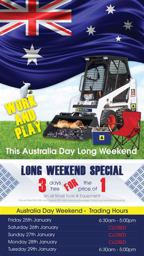 Australia Day Weekend Trading Hours 2019 - Allcott Hire