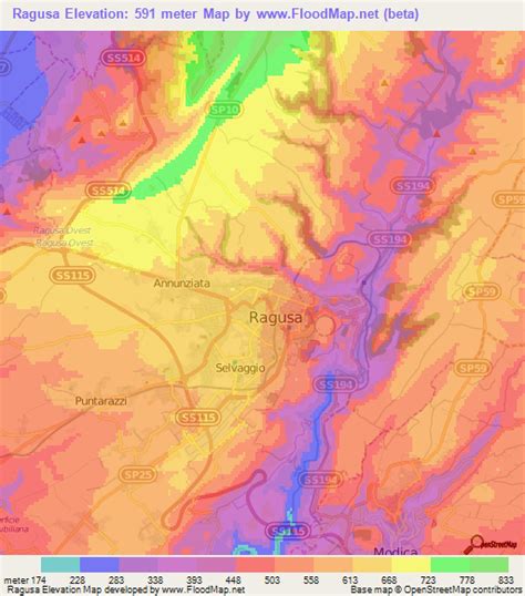 Elevation of Ragusa,Italy Elevation Map, Topography, Contour