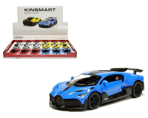 Kinsmart 1:36 Bugatti Divo - 4 Colors - Display Tray Set of 12 - M & J Toys Inc. Die-Cast ...