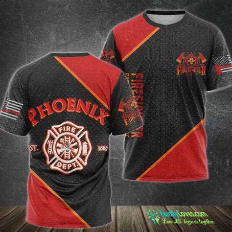 City of Phoenix Fire Rescue Arizona Firefighter Tshirt 3D All Over ...