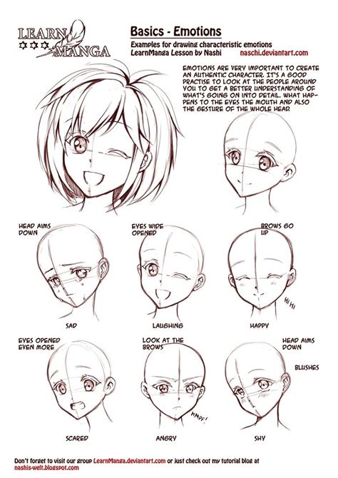 Learn Manga: emotions by *Naschi. How to draw manga face, girl face ...