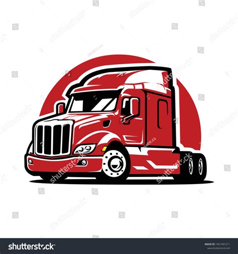 Semi Truck Vector Front Side View Stock Vector (Royalty Free ...