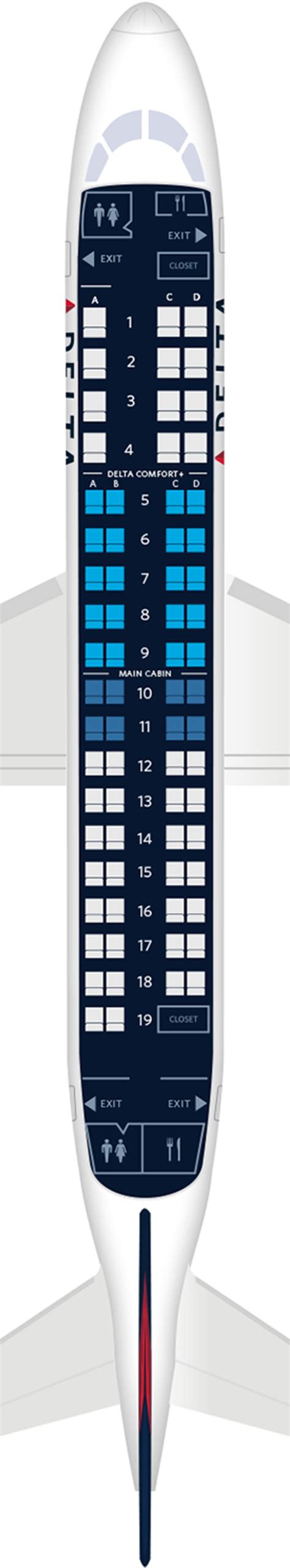 엠브라에르 ERJ-175 항공기 좌석 배치도, 사양 및 편의시설: Delta Air Lines