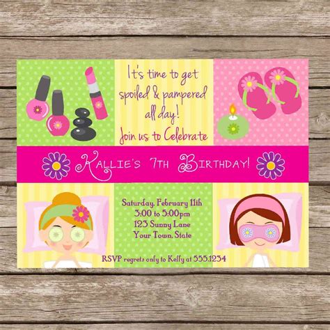 Free Printable Pamper Party Invitations