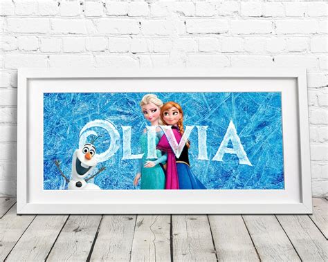 Disney Frozen Name Art / Elsa Frozen Wall Decor / Disney | Etsy