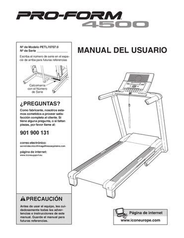 Proshox 3 Treadmill Manual