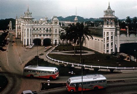 Circa 1960 - Two buses travel on Jalan Sultan Sulaiman by the railway station. | Kuala lumpur ...