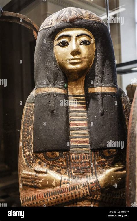 Sarcophagus of Tamutnefret. Singer Amon. Egyptian Pharaonic collection. Louvre Museum. Paris ...