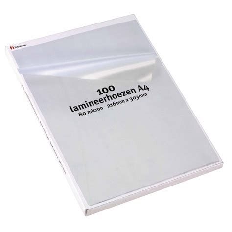 Laminating sheets - 80 µ A4 216 x 303 mm | Heutink Arts & Crafts