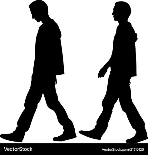 Silhouettes of men walking Royalty Free Vector Image