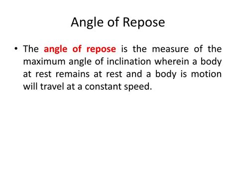 PPT - Angle of Repose PowerPoint Presentation, free download - ID:2630904