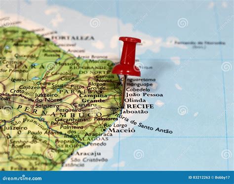 Map with Pin Point of Recife Stock Image - Image of plan, recife: 83212263