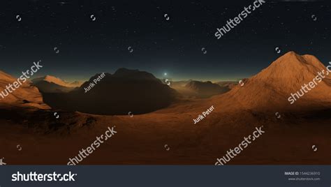 360 Degree Panorama Mars Sunset Environment Stock Illustration ...