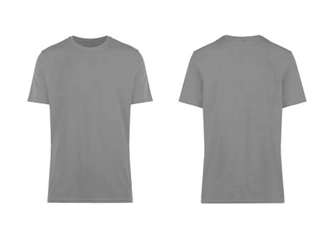 Grey Tshirt Front And Back View Stock Photo - Download Image Now - iStock