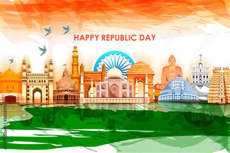 Happy Republic Day of India tricolor background for 26 January Stock ...