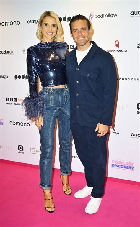 Vogue Williams dazzles in denim and feathers at Podcast Awards