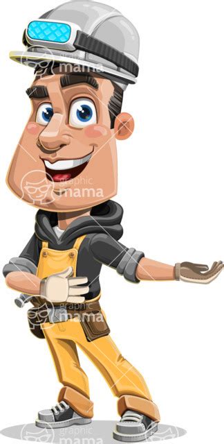 Cute Builder Cartoon Character / Showcase 2 | GraphicMama