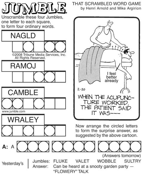 In Today's Herald: Where the #*@& is the Jumble? | Jumble word puzzle ...