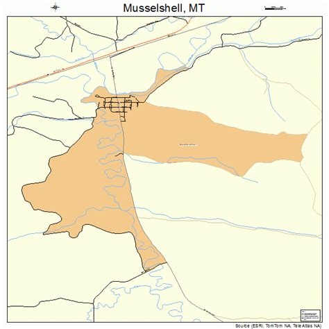 Musselshell Montana Street Map 3052600