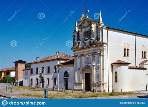 Facade of the Historic Chiesa Di San Lorenzo Church in the Town of Vo Stock Photo - Image of ...