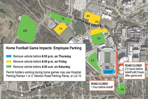 Employee and patient parking during football game day | Parking and ...