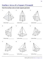 Surface Area Of A Square Pyramid Worksheets