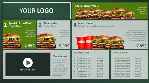 Digital Menu Board Powerpoint Design • Presentationpoint With Regard To Digital Menu Board ...