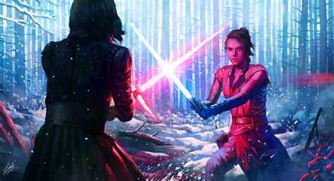 Rey And Kylo Ren Art Wallpaper,HD Artist Wallpapers,4k Wallpapers ...