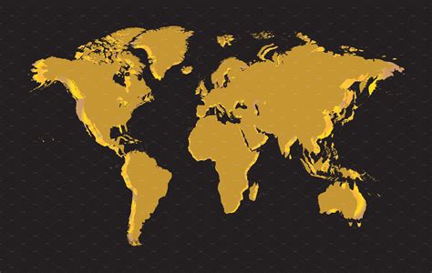 Stylized Vector World Map Infographic 3d Gold Map Ill - vrogue.co