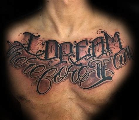 50 Chest Quote Tattoo Designs For Men - Phrase Ink Ideas