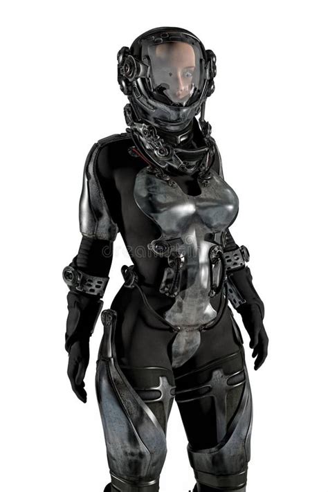 CG Woman in Spacesuit Isolated Stock Image - Illustration of fiction, futuristic: 136870895