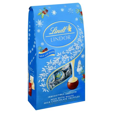 Lindt Lindor Milk With White Chocolate Candy Truffles, 8.5 oz Bag ...