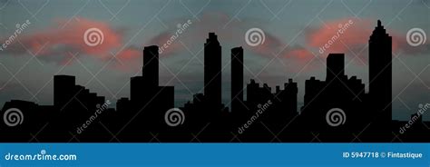 Atlanta Skyline Circle Black And White Vector Illu | CartoonDealer.com ...