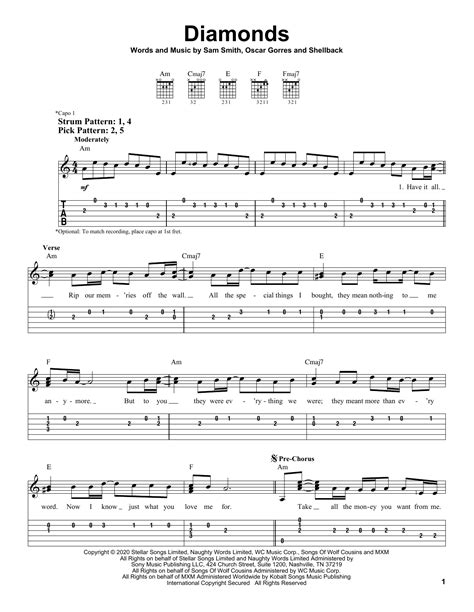 Diamonds by Sam Smith - Easy Guitar Tab - Guitar Instructor