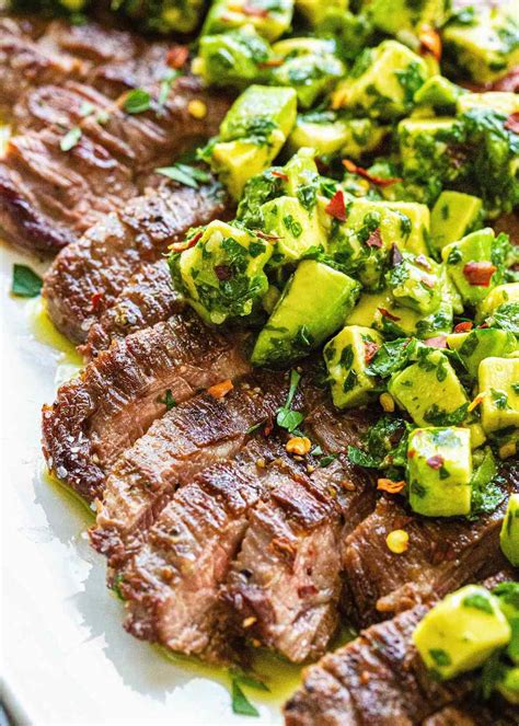 Skirt Steak with Avocado Chimichurri Recipe