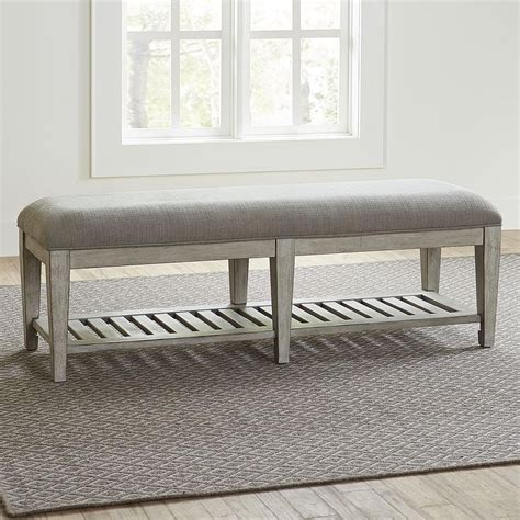 Liberty Furniture Heartland Transitional Upholstered Bed Bench with ...