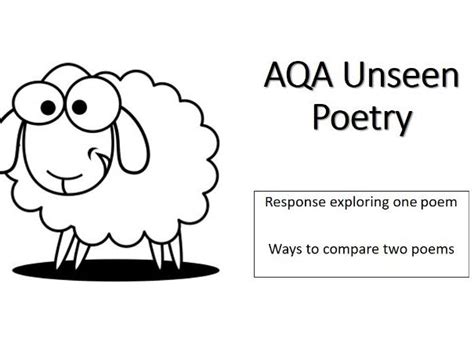 AQA Unseen Poetry | Teaching Resources