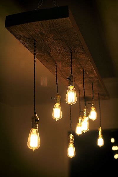 DIY reclaimed lumber hanging Edison bulb chandelier | unmaintained | Hanging light bulbs, Edison ...