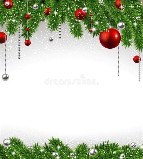 Christmas Background with Fir Branches and Balls. Stock Vector ...