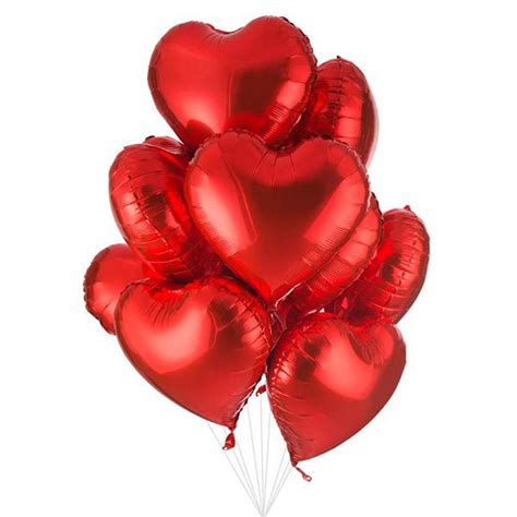 10 Red Heart Shape Foil Balloons | Send Gifts To Pakistan | Giftoo No-1 Gift Delivery Services ...