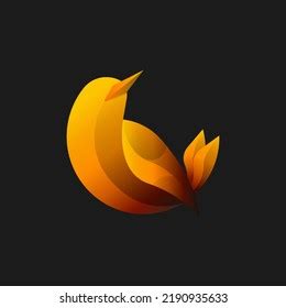 Golden Bird Logo Abstract Colorful Gradient Stock Vector (Royalty Free) 2190935633 | Shutterstock