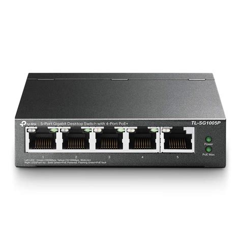 TP-Link TL-SG1005P, 5 Port Gigabit PoE Switch, 4 PoE+ Ports @65W, Desktop, Plug & Play, Sturdy ...